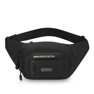 Men's ultra light waist bag - adjustable shoulder straps, multiple compartments, ideal for running, cycling, and daily commuting