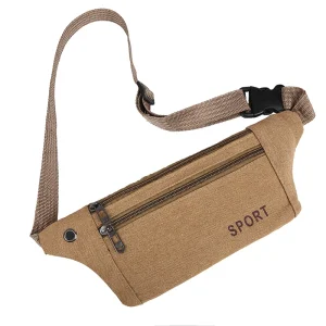 1 men's waist bag with zipper and adjustable shoulder strap, suitable for neutral sports such as hiking, running, and outdoor ac