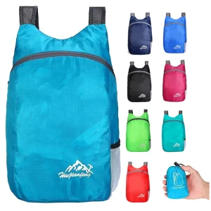 Ultra lightweight foldable backpack - a compact travel backpack suitable for hiking, gym, and commuting - outdoor adventure, mul